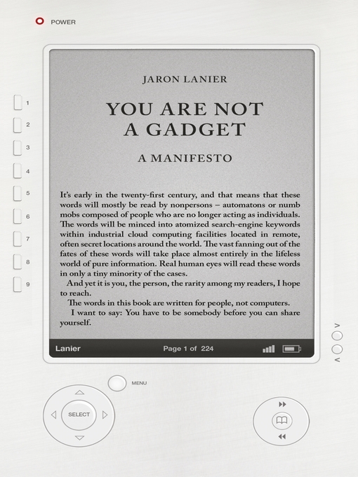 Title details for You Are Not a Gadget by Jaron Lanier - Wait list